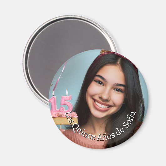 Foto Nombre Fiesta de Quince Años Magneet (Voorkant / Achterkant)