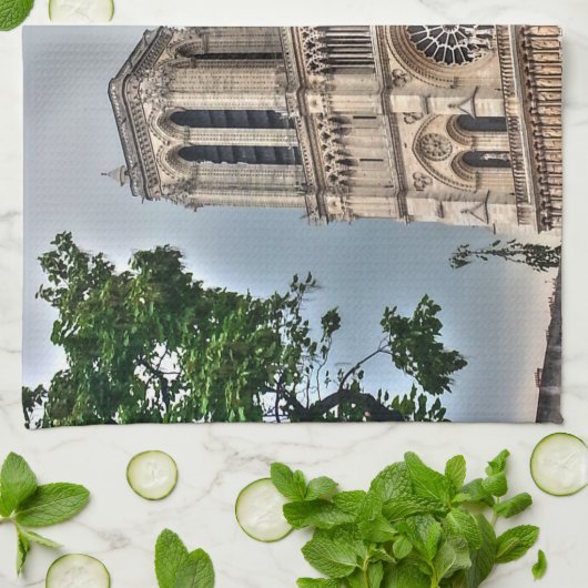 Foto Notre-Dame de Paris Theedoek (Gevouwen)