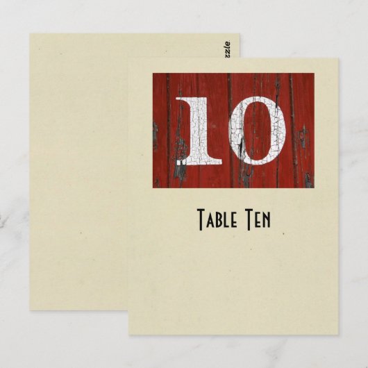 Foto nummer 10-tabelkaart briefkaart (Voorkant / Achterkant)