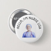 Foto: Nurse I.D. Ronde Button 5,7 Cm (Voorkant /achterkant)