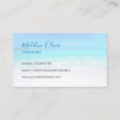 Foto Ocean Beach Zee Travel Logo Blue Visitekaartje (Achterkant)