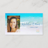 Foto Ocean Beach Zee Travel Logo Blue Visitekaartje (Voorkant)