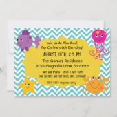 Foto Ocean Zee Life Octopus Verjaardagsuitnodiging Kaart (Achterkant)