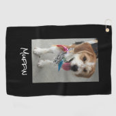 Foto of onderliggend kind, zwart aanpassen golfhanddoek (Horizontaal)