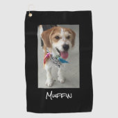 Foto of onderliggend kind, zwart aanpassen golfhanddoek (Voorkant)