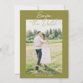 Foto Olive met de hand getekende bloementuin save  The Date (Voorkant)