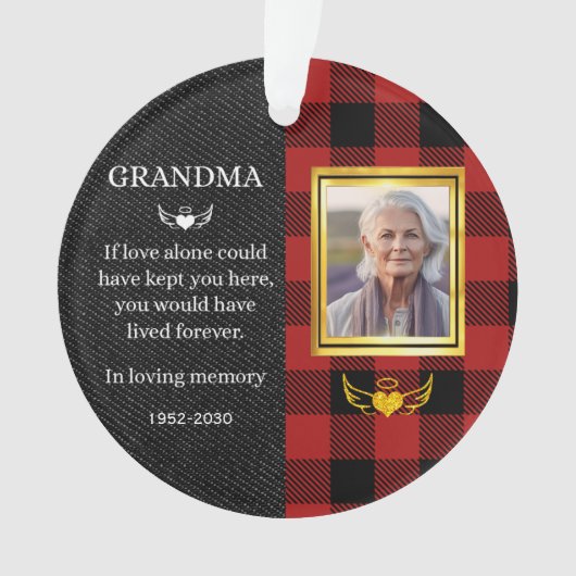 Foto oma Quote gepersonaliseerd Ornament (voorkant)