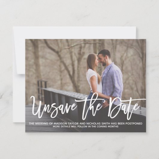 Foto Onbespreek de Datumkaart Horizontaal, Modern Save The Date (Voorkant)