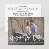 Foto Onbespreek de Datumkaart Horizontaal, Modern Save The Date (Voorkant / Achterkant)
