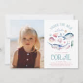 Foto onder de Zee Birthday Invitation Kaart (Voorkant)