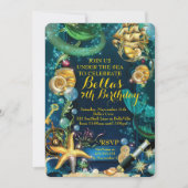 Foto Onder het Zee Pirate Mermaid Party Invite Kaart (Voorkant)