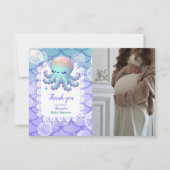 Foto Onder het Zee Waterverf Baby shower Bedankkaart (Voorkant)