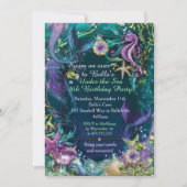 Foto Onder het Zee Zeemeermin Verjaardagsuitnodigi Kaart (Voorkant)