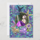 Foto Onder het Zee Zeemeermin Verjaardagsuitnodigi Kaart (Achterkant)