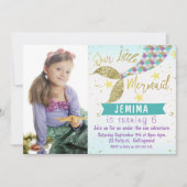 Foto onder Zee Mermaid Tail Birthday Uitnodiging (Voorkant)