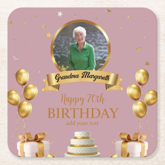 Foto Onderzetters voor 70e Verjaardag (Voorkant)