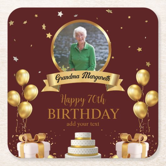 Foto Onderzetters voor 70e Verjaardag (Voorkant)