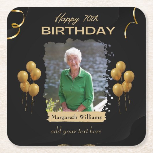 Foto Onderzetters voor 70e Verjaardag (Voorkant)