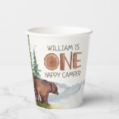 Foto One Happy Camper Boys Birthday Papieren Bekers (Voorkant)