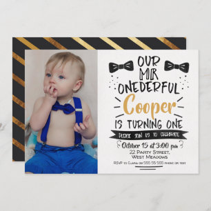 Foto: Onederful 1st Birthday Invitation Kaart