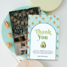 Foto Onederful avocado 1e Verjaardag Dank u Kaart