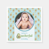 Foto Onederful avocado 1e verjaardagsfeest Servet (Voorkant)