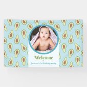 Foto Onederful avocado 1e verjaardagsfeest Spandoek (Horizontaal)