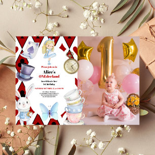 Foto Onederland Alice in Wonderland 1e Verjaardag Kaart
