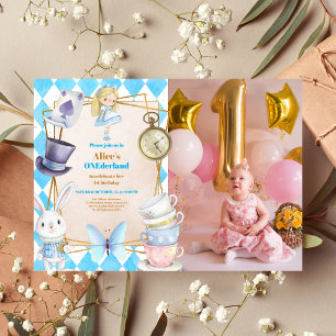 Foto Onederland Alice in Wonderland 1e Verjaardag Kaart