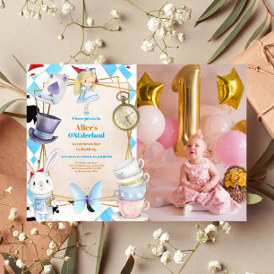 Foto Onederland Alice in Wonderland 1e Verjaardag Kaart