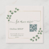 Foto Online QR Code Moderne Minimalistische Huweli Informatiekaartje (Voorkant)