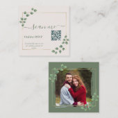 Foto Online QR Code Moderne Minimalistische Huweli Informatiekaartje (Voorkant / Achterkant)