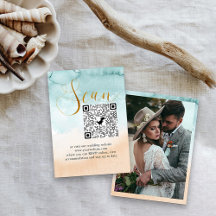 Foto online RSVP QR Code Beach Weddenschap