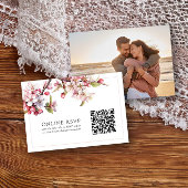 Foto Online RSVP QR Code Cherry Blossom Wedding
