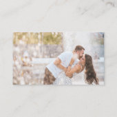 Foto Online RSVP QR Code Dusty Blue Weddenschap Informatiekaartje (Achterkant)