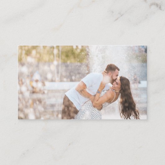 Foto Online RSVP QR Code Dusty Blue Weddenschap Informatiekaartje (Achterkant)