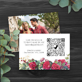 Foto online RSVP QR Code Red Rose Weduwwebsite Informatiekaartje