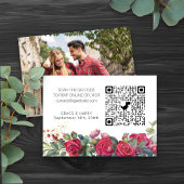 Foto online RSVP QR Code Red Rose Weduwwebsite Informatiekaartje