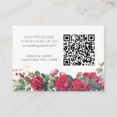 Foto online RSVP QR Code Red Rose Weduwwebsite Informatiekaartje (Voorkant)