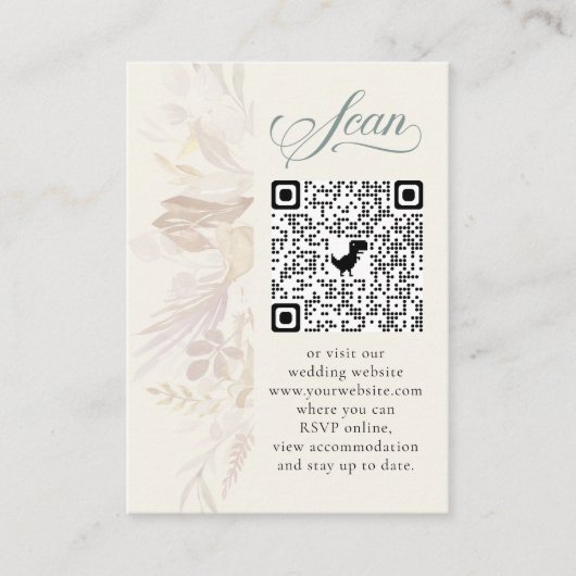 Foto online RSVP QR-code Sage Groen Botanisch Informatiekaartje (Voorkant)