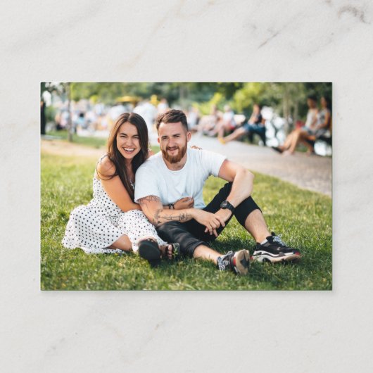 Foto online RSVP QR-code Shamrock Wilde bloem Informatiekaartje (Achterkant)