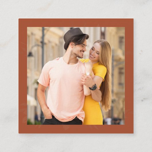 Foto Online RSVP QR Code Terracotta Botanisch Informatiekaartje (Achterkant)