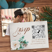 Foto Online RSVP QR Code White Rose Eucalyptus Informatiekaartje