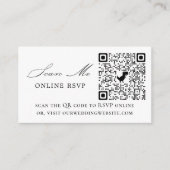 Foto online RSVP QR Code White Weduwen Informatiekaartje (Voorkant)