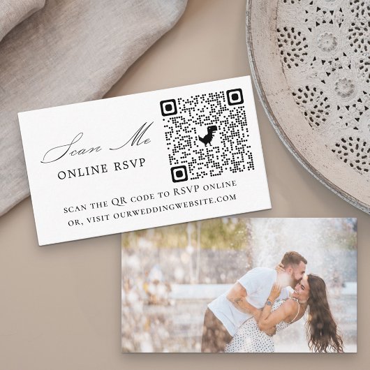 Foto online RSVP QR Code White Weduwen Informatiekaartje
