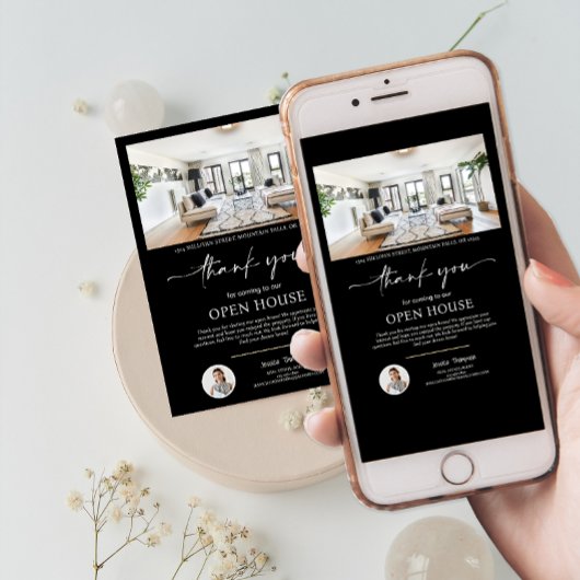 Foto Onroerend goed Open House Script Dank u kaart