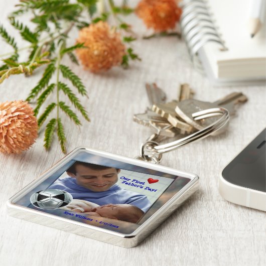  foto Ons eerste vaderdag Sleutelhanger (Zijkant)