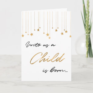 Foto Onto Ons is een Kind Geboren Schrift Kerstmis Feestdagen Kaart