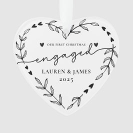 Foto Onze eerste kerst verloofde vakantie krans Ornament
