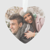 Foto Onze eerste kerst verloofde vakantie krans Ornament (achterkant)